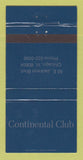 Matchbook Cover - Continental Club Chicago IL 30 Strike
