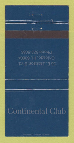 Matchbook Cover - Continental Club Chicago IL 30 Strike