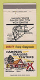 Matchbook Cover - KOA Camping Billings MT 30 Strike