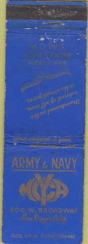 Matchbook Cover - Army  and  Navy YMCA San Diego CA WEAR