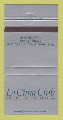 Matchbook Cover - La Cima Club Irving TX 30 Strike