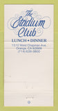 Matchbook Cover - The Stadium Club Orange CA 30 Strike