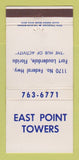 Matchbook Cover - East Point Towers Fort Lauderdale FL 30 Strike