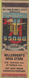 Matchbook Cover - Millendorf's Drug Store Brooklyn NY WORN
