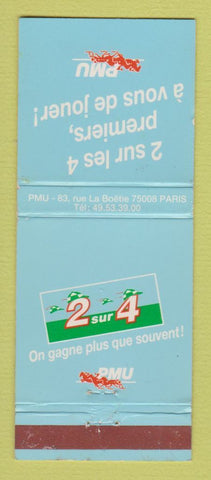 Matchbook Cover - PMU Horse Racing Paris France WEAR