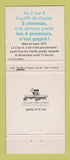 Matchbook Cover - PMU Horse Racing Paris France WEAR