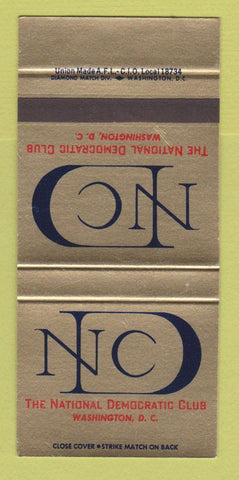 Matchbook Cover - National Democratic Club Washington DC POOR BACK 30 Strike