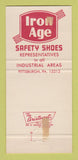 Matchbook Cover - Iron Age Safety Shoes 1967 Pittsburgh PA 30 Strike