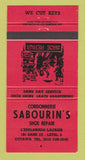Matchbook Cover - Sabourin's Shoe Repair Ottawa ON RED 30 Strike