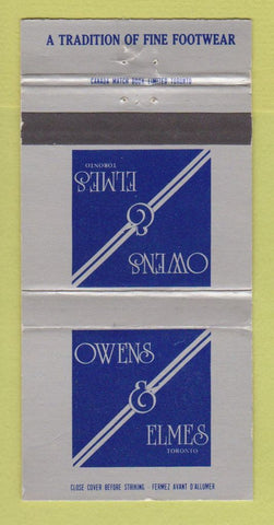 Matchbook Cover - Owens & Elmes Shoes Toronto ON WEAR 30 Strike