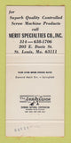 Matchbook Cover - Merit Specialties Screw Machine St Louis MO 30 Strike