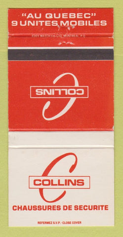 Matchbook Cover - Collins Safety Shoes Canada 30 Strike