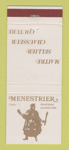 Matchbook Cover - Menestrier Boutiques Shoes Paris France