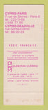 Matchbook Cover - Cypris Shoes Paris France SAMPLE
