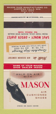 Matchbook Cover - Mason Shoes Chippewa Falls WI 30 Strike