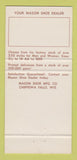 Matchbook Cover - Mason Shoes Chippewa Falls WI 30 Strike