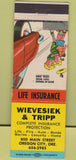 Matchbook Cover - Wievesiek Tripp Insurance Oregon City OR