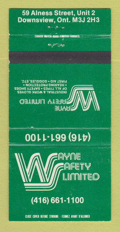 Matchbook Cover - Wayne Safety Shoes Downsview ON 30 Strike