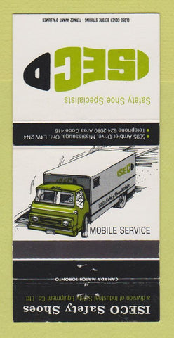 Matchbook Cover - ISECO Safety Shoes Mississauga ON 30 Strike