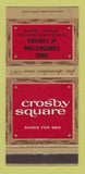 Matchbook Cover - Crosby Square Men's Shoes Brampton ON 30 Strike