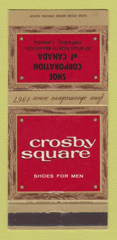 Matchbook Cover - Crosby Square Men's Shoes Brampton ON 30 Strike