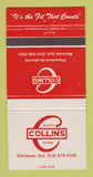 Matchbook Cover - Collins Safety Shoes Kitchener ON 30 Strike