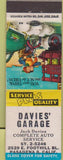 Matchbook Cover - Davies' Garage Pasadena CA