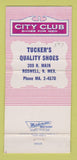 Matchbook Cover - City Club Men's Shoes Tucker's Roswell NM WEAR 30 Strike