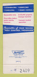 Matchbook Cover - Commonwealth Sanitation Pest Control Pittsburgh PA 30 Strike