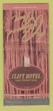 Matchbook Cover - Clift Hotel San Francisco CA Redwood Room 30 Strike