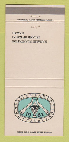 Matchbook Cover - Hanalei Plantation Kauai Hawaii 30 Strike