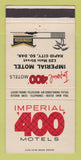 Matchbook Cover - Imperial 400 Motels Rapid City SD 30 Strike