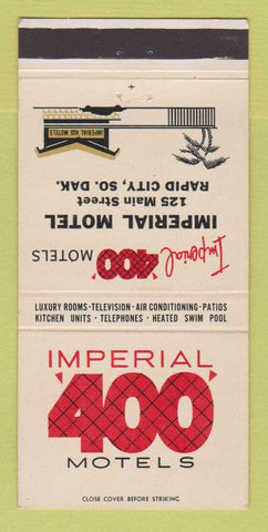 Matchbook Cover - Imperial 400 Motels Rapid City SD 30 Strike