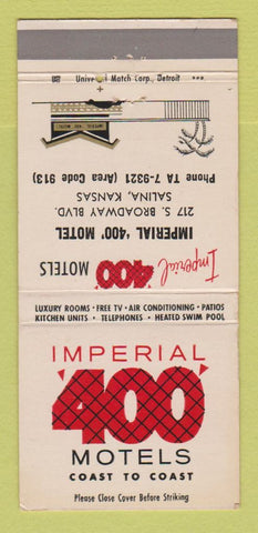 Matchbook Cover - Imperial 400 Motels Salina KS 30 Strike