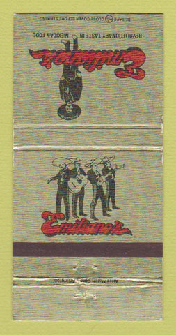 Matchbook Cover - Emilano's Mexican Food Arlington Houston TX 30 Strike