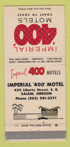 Matchbook Cover - Imperial 400 Motels Salem OR 30 Strike