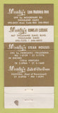 Matchbook Cover - Monty's Los Robles Inn Thousand Oaks CA Pasadena 30 Strike