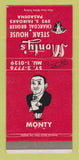 Matchbook Cover - Monty's Steak House Pasadena CA 30 Strike
