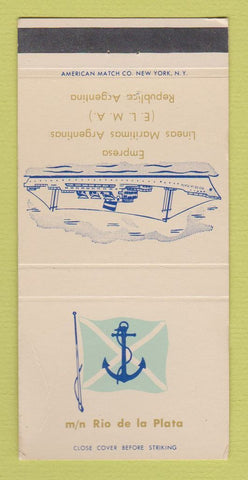 Matchbook Cover - M/N Rio de la Plata Argentina Empresa Lineas  WORN 30 Strike