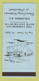 Matchbook Cover - Commercial Bank and Trust Columbia SC 30 Strike