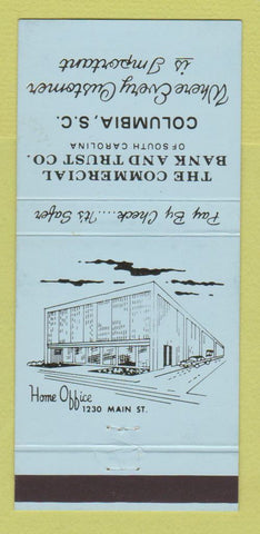 Matchbook Cover - Commercial Bank and Trust Columbia SC 30 Strike