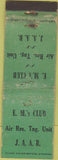 Matchbook Cover - E. M's Club Air Res Tng Unit J.A.A.B Military