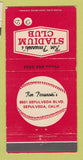 Matchbook Cover - Ron Perranoski's Stadium Inn Sepulveda CA baseball 30 Strike