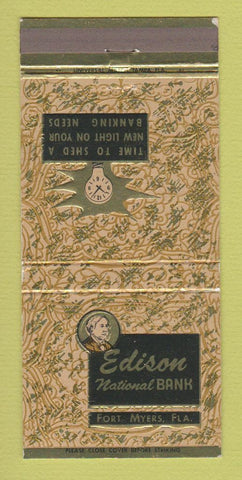 Matchbook Cover - Edison National Bank Fort Myers FL 30 Strike