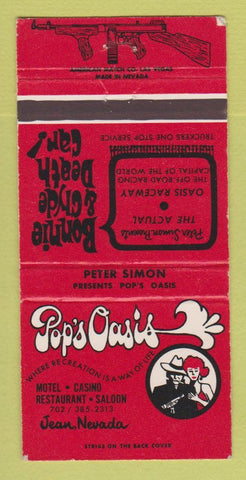 Matchbook Cover - Pop's Oasis Motel Casino Jean NV 30 Strike