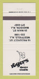 Matchbook Cover - Rogers Dance Studio Westfield NJ Madison 30 Strike