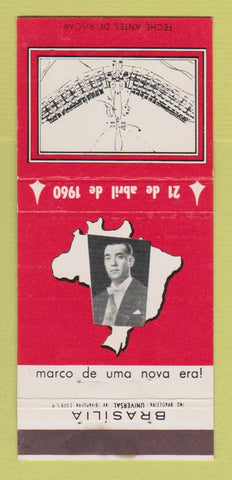 Matchbook Cover - Juscelino Kubitschek President of Brazil 1960 WEAR 30 Strike