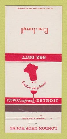 Matchbook Cover - London Chop House Detroit MI Restaurant 30 Strike