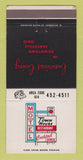 Matchbook Cover - Town House Restaurant Motel Zanesville OH 30 Strike