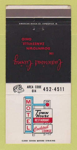 Matchbook Cover - Town House Restaurant Motel Zanesville OH 30 Strike